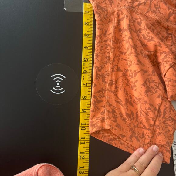 REI Co-Op Athletic Shorts Womens Med Orange Mid Thigh Yoga Stretch Work Out - Picture 7 of 9